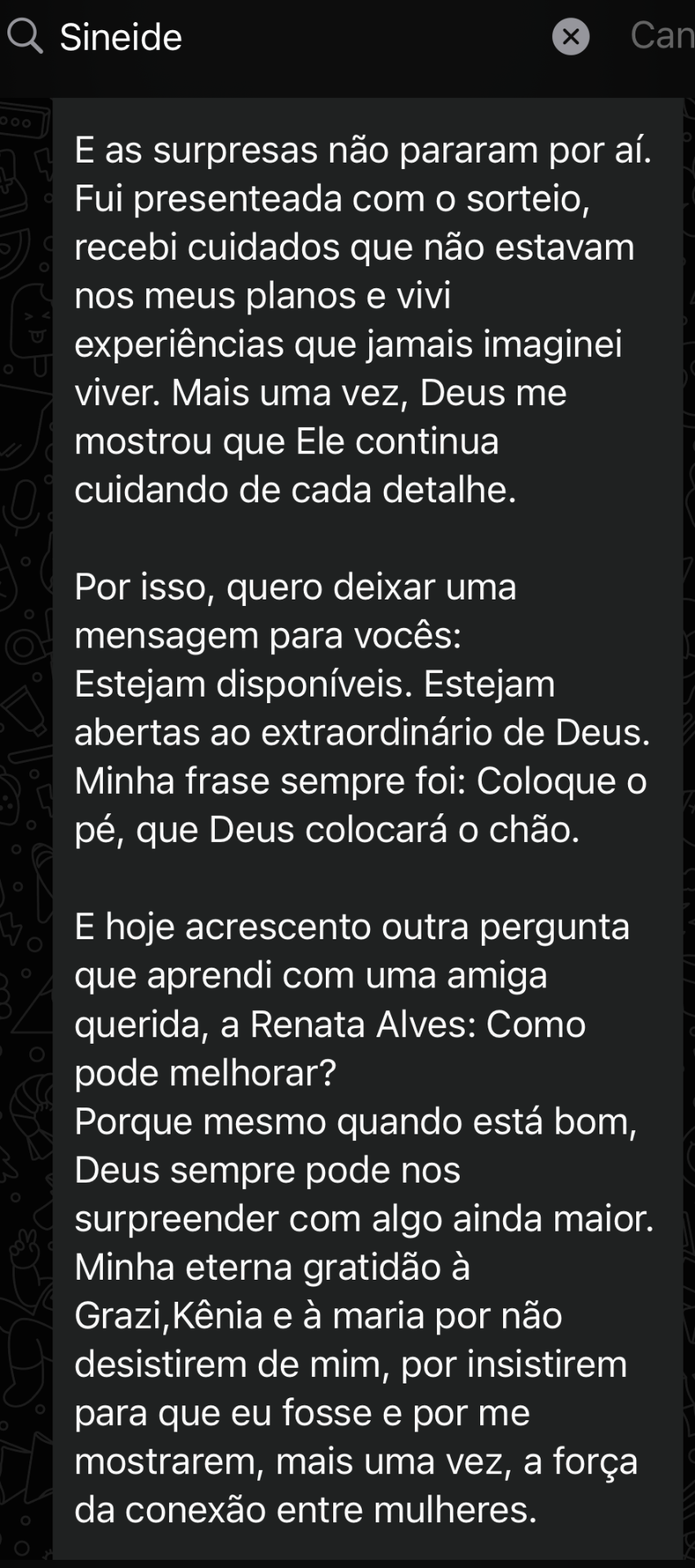 Depoimento de Sineide